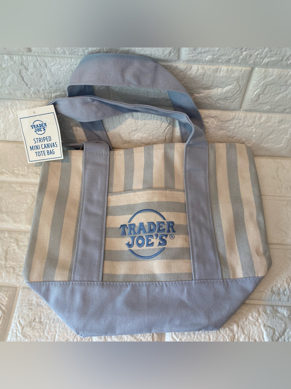 Trader Joe’s Striped Mini Canvas Tote Bag - New With Tags